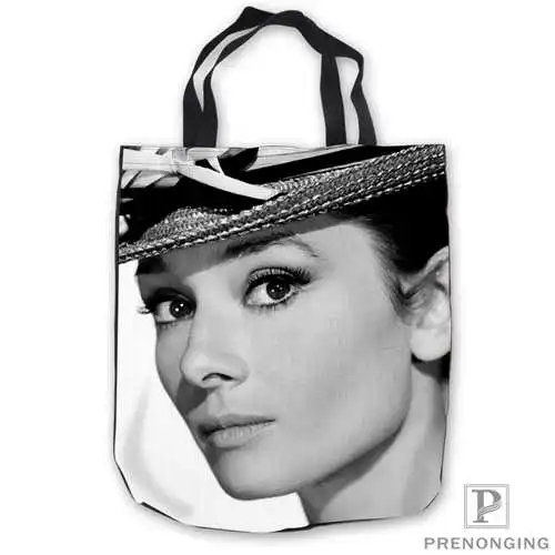 Изготовленная на заказ холщовая Audrey Hepburn 02 сумка для покупок через плечо