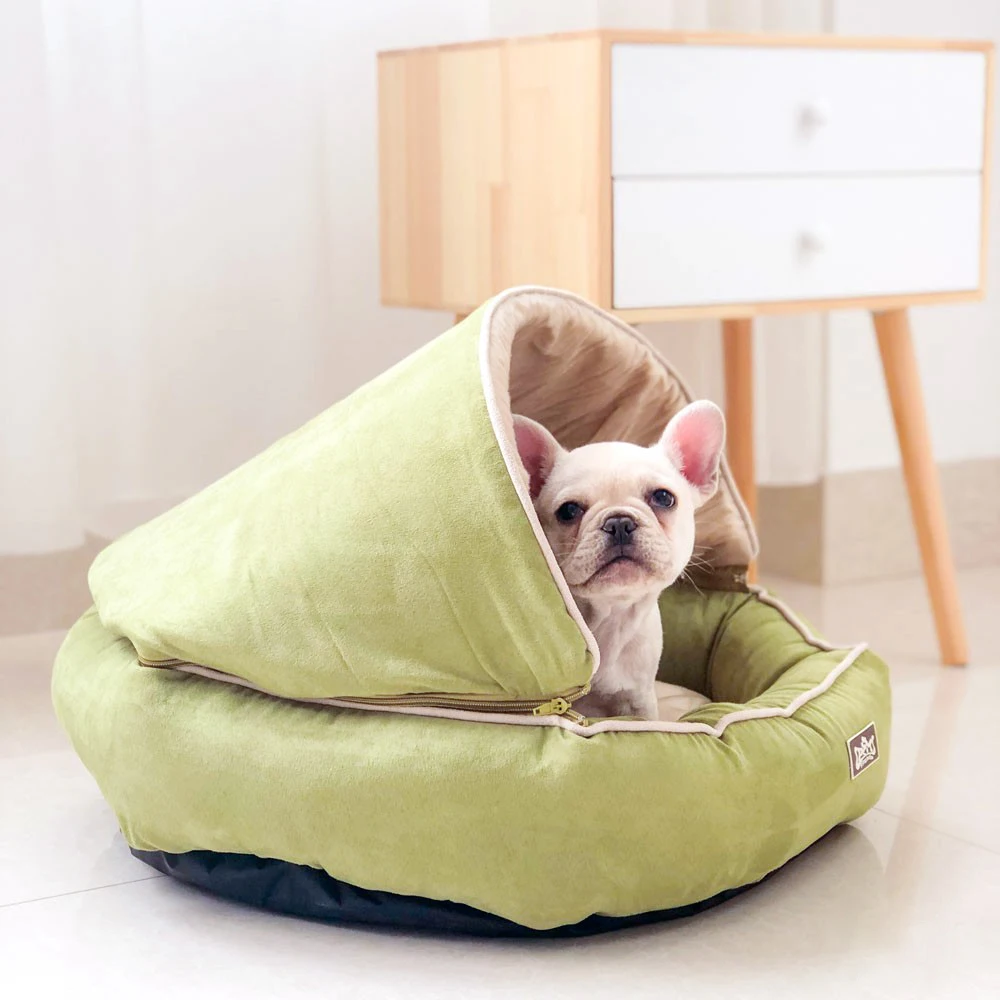 

Removable Dual-purpose Cat Dog House Suede Plush Warm Dog Beds For Small Dogs Beds Nest Cat Sleeping Bag Dog Cushions Pet Kennel
