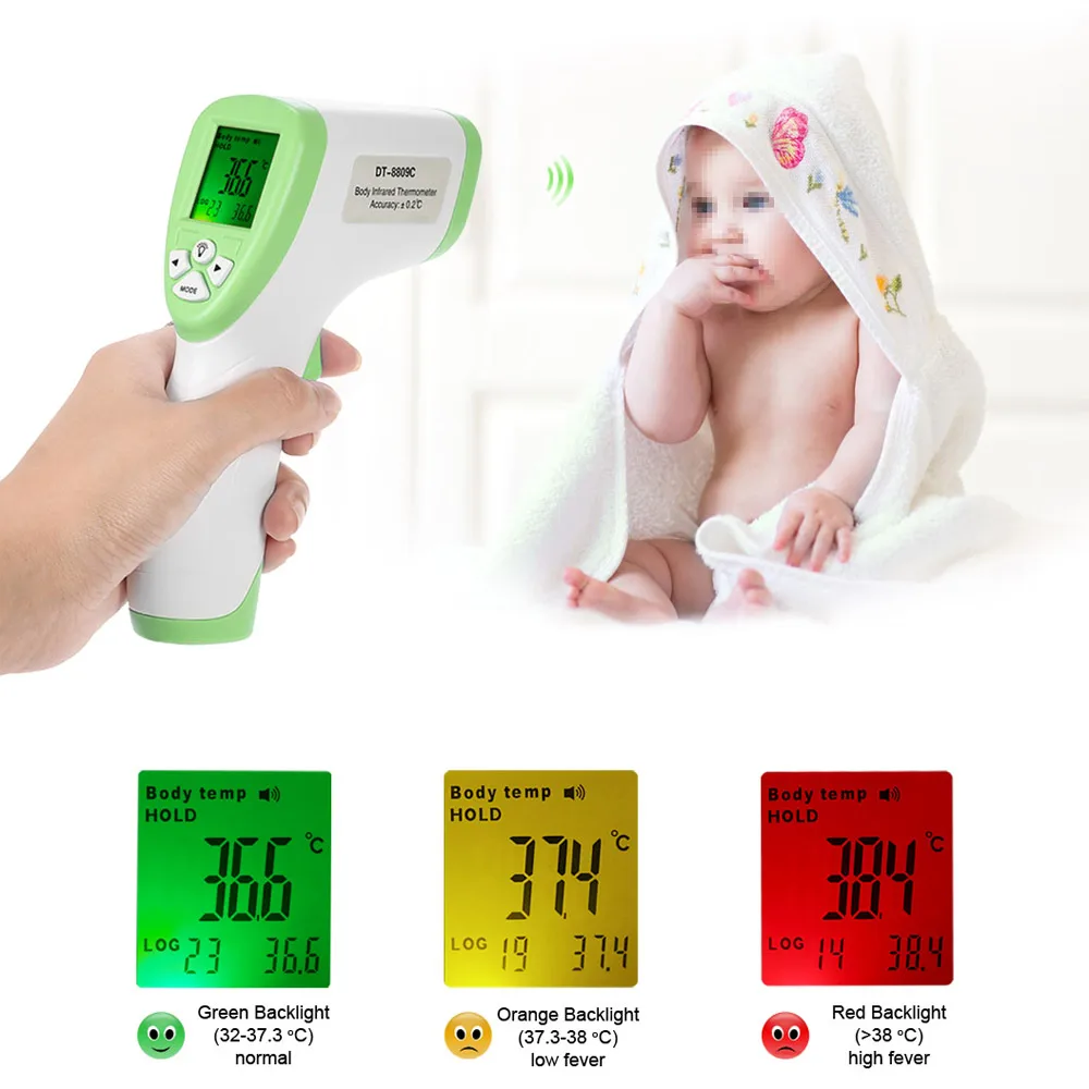 

Digital Thermometer Non-contact IR Infrared temperature meter tester Forehead Body Surface termometro Data Hold Func Pyrometer