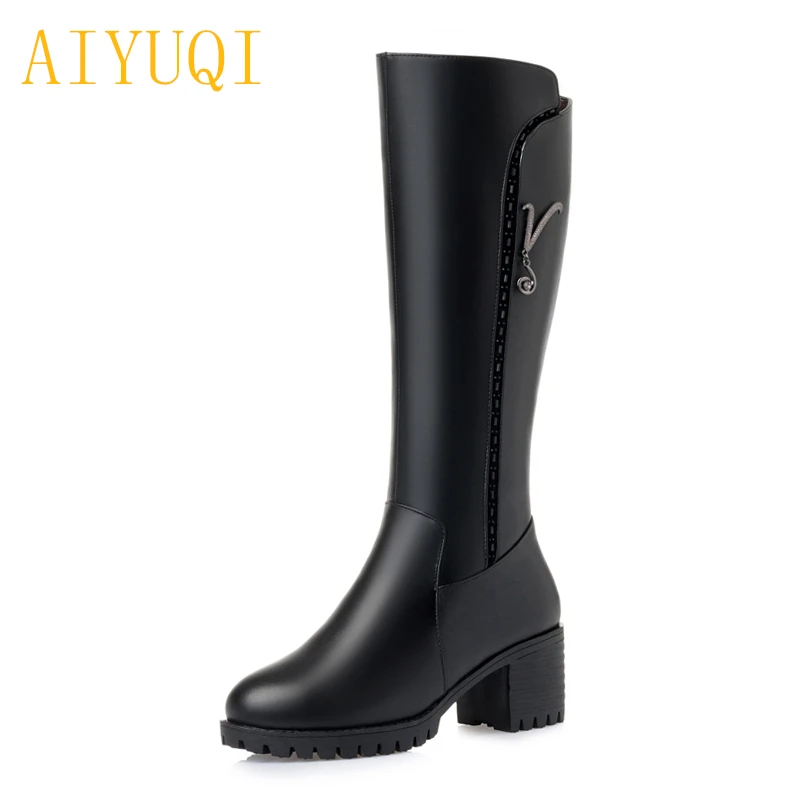 

AIYUQI Women boots winter 2019 new women boots genuine leather female shoes,plus size 35-43 #women snow boots wool warm shoes