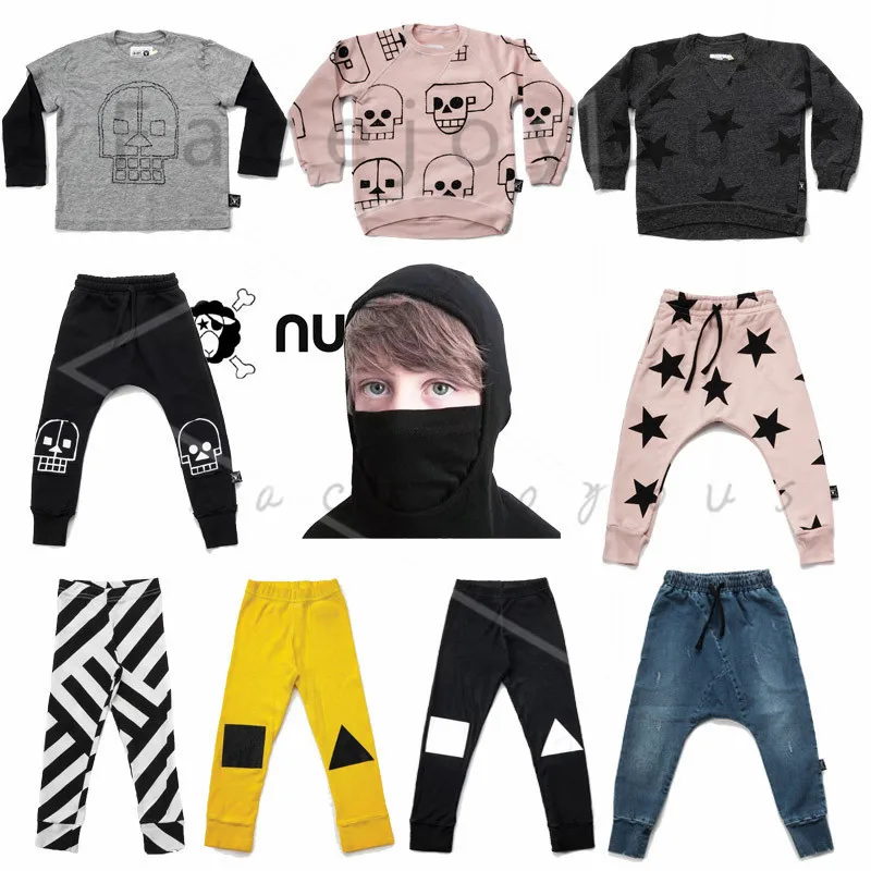 

Kids Clothes Set Nununu Skull Robot Sweatshirt For Boys Ninja T Shirt Baby Star Baggy Trousers Girls Geometric Leggings Pants