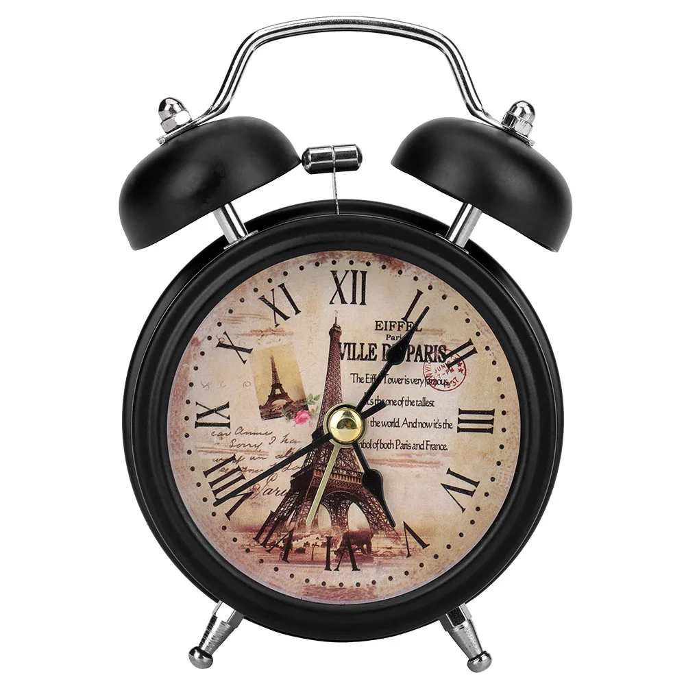 

Portable Mini Metal Digital Snooze Alarm Clock Mute with Lights Twinkling Bell For Bedroom Student Bedroom Desktop Gadget