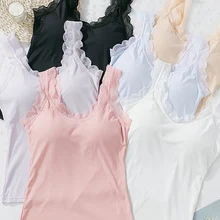 Женская одноцветная Сексуальная ледяная мышца Сладкая медведь нить рубашка Феи кружева с нагрудной прокладкой джемпер комфортный жилет подходит 70A-85B