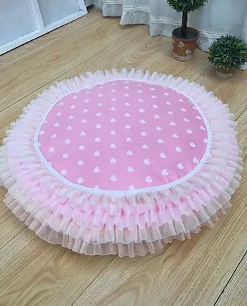 

New luxury comfortable dog beds deluxe princesses pets pads beautiful lace round beds exquisite pet pits round square dog sofa