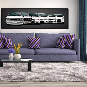 

Canvas Painting HD Print Modular Artwork Modern 5 Pieces Nissan Skyline Gtr Car Pictures Bedside Home Decorative Wall Art Poster