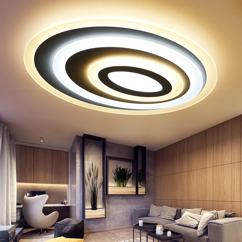 

Modern led ceiling lights for living room bedroom dining room study oval creative acrylic led ceiling lamp home fixtures 85-265V