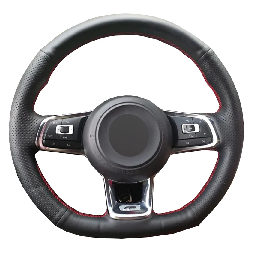 

Black PU Faux Leather DIY Car Steering Wheel Cover for Volkswagen VW Golf 7 GTI Golf R MK7 VW Polo GTI Scirocco 2015 2016