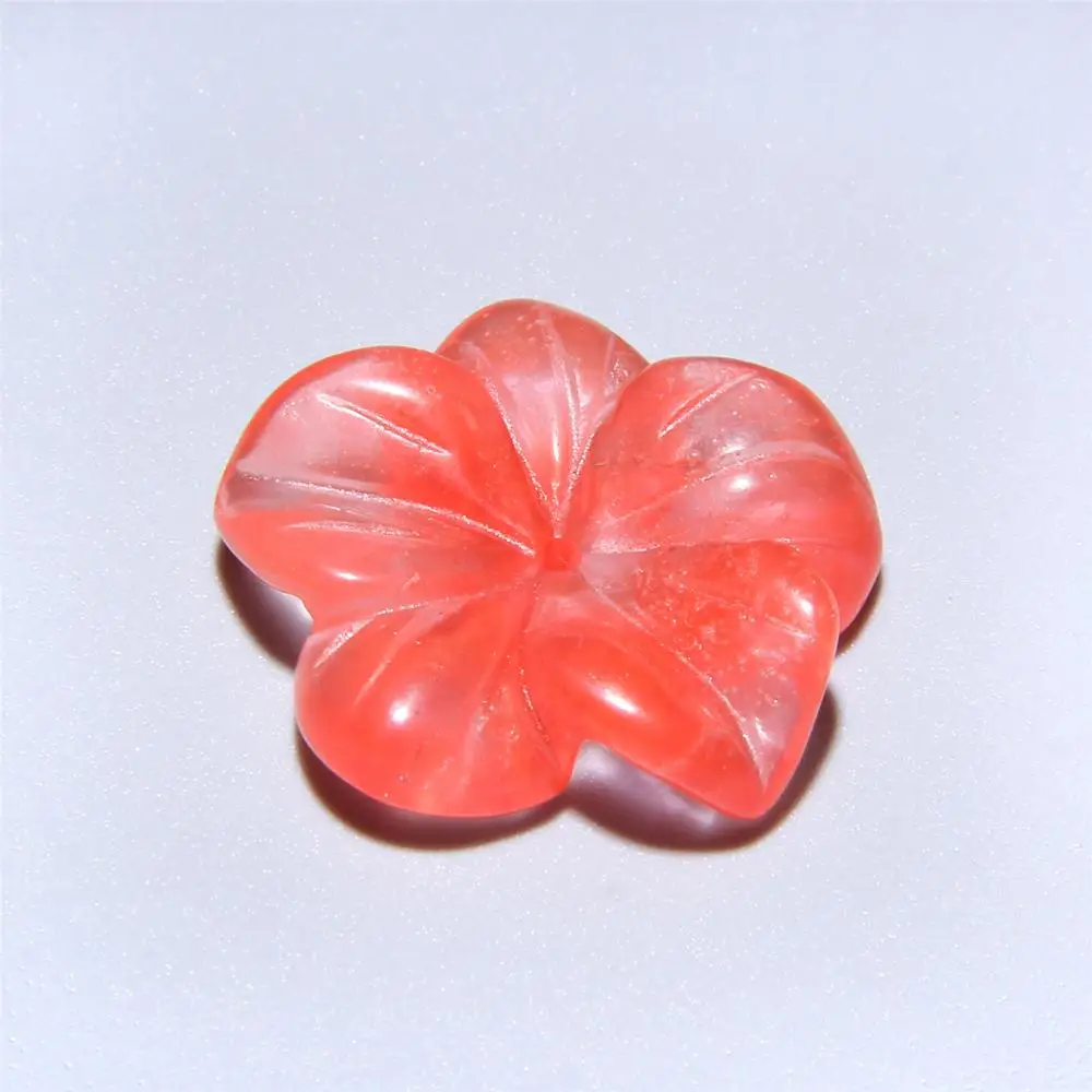 3 Pieces Hand Make Beautiful Plum Blossom Carved Shape Red Jades Stone Beads Flower Pendant For Jewelry Decoration Making | Украшения и