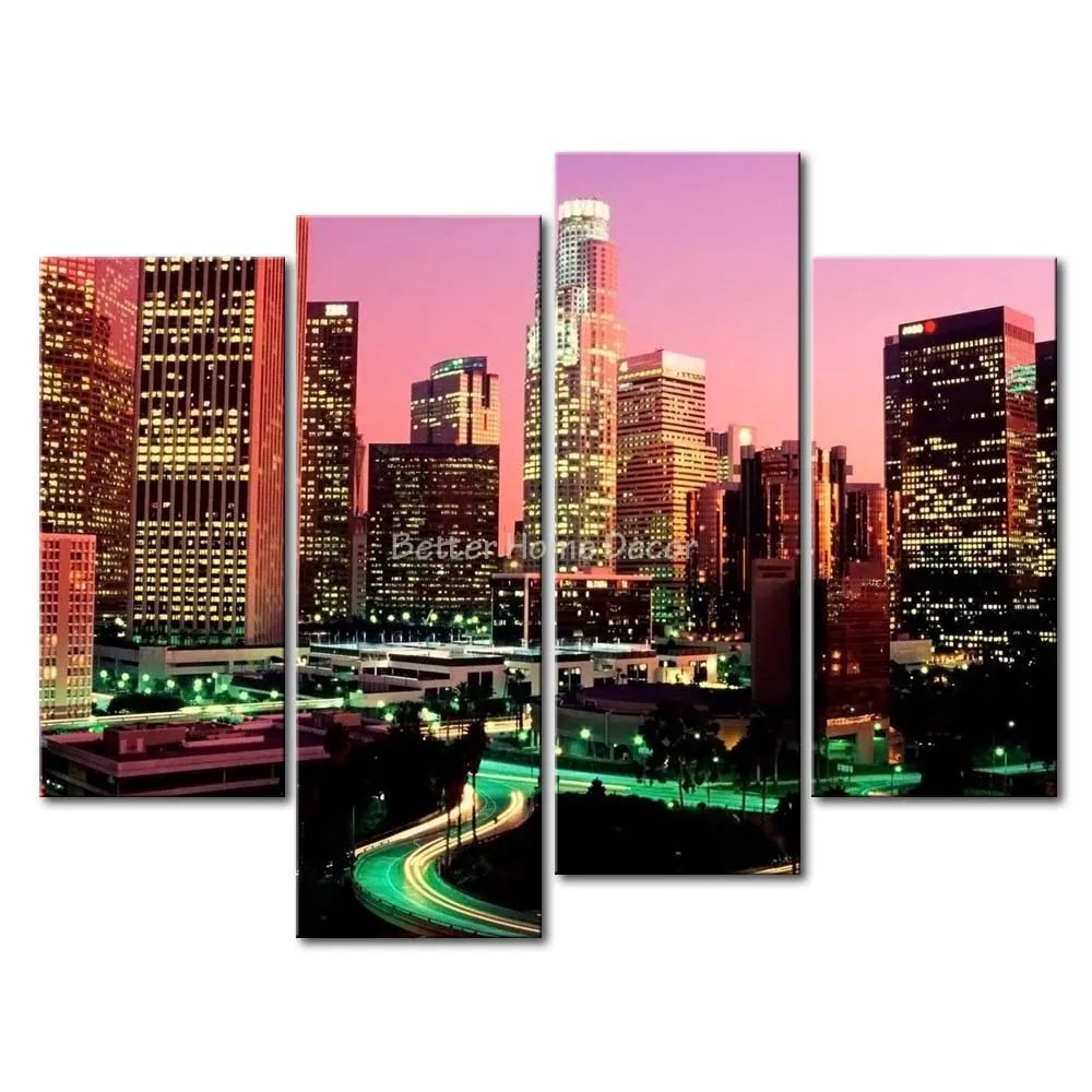 Los Angeles Wall Art 3 piece wall art painting los angeles with nice night scene print Los Angeles Wall Art 3 piece wall art painting los angeles with nice night scene print
