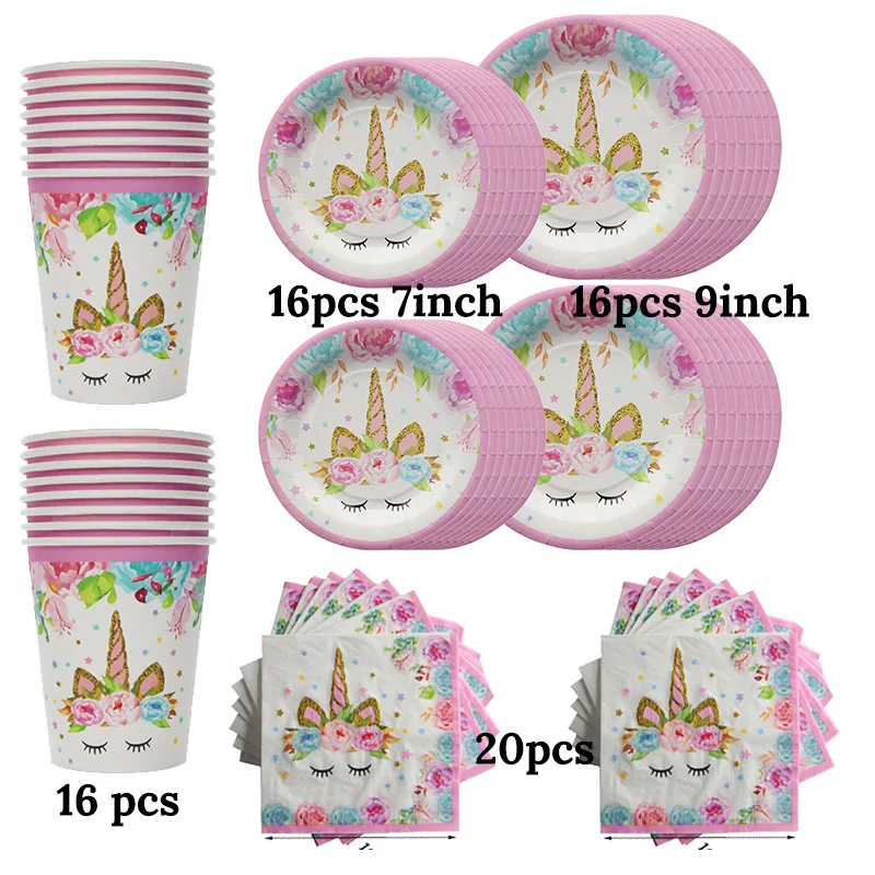 15pcs Pink Unicorn Balloon Birthday Unicorn Party Decoration Kids Latex Ballons Gold Confetti Baloons Baby Shower Party Supplies