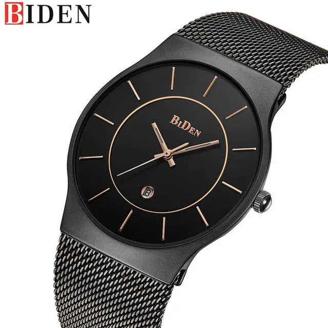

men watch Biden luxury mens quartz watches stainless man wristwatches waterproof calendar casual fashion men's watch clocks