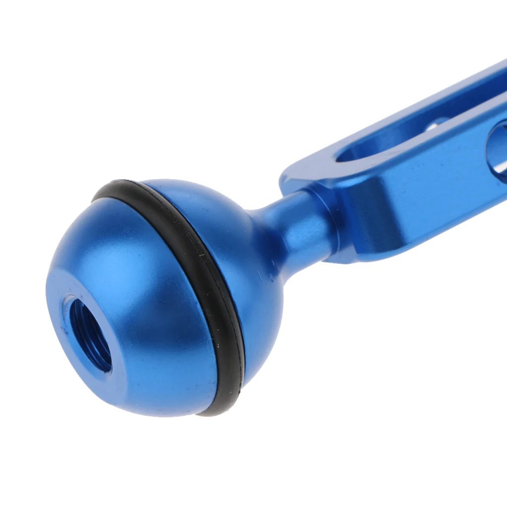 8' Aluminum Dual Ball Joint Extension Arm for Diving Underwater Camera Blue