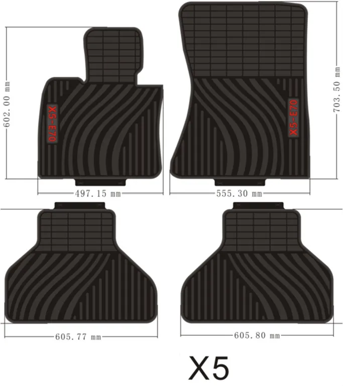 На заказ без запаха ковры водонепроницаемые резиновые автомобильные коврики для 2000-2006 года BMW X5 E53 2007-2013 года BMW X5 E70