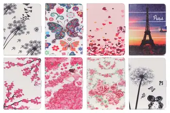 

Rose Butterfly Dandelion Print Flip Pu Leather case smart cover for Apple iPad 5 Ipad5 tablet stand case For Apple ipad Air 1