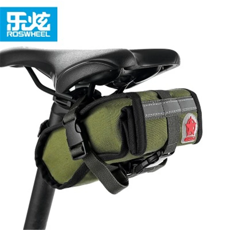 ROSWHEEL Canvas bag bicycle tail saddle bag personality bicycle tool