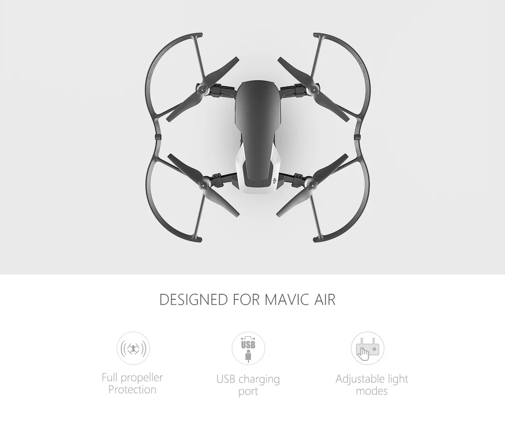 DJI Мавик Air Drone FPV запасных Запчасти аксессуары светодиодный складной Пропеллер гвардии защитная крышка с красочными режим освещения