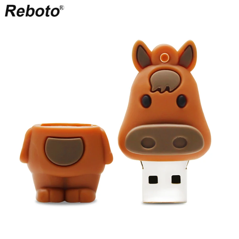 Retobo USB 2,0, карта памяти, мини Usb накопитель, флеш-накопитель в виде животных, usb-накопитель, мультяшная Лошадь зодиака, 8 ГБ, 16 ГБ, 32 ГБ, 64 ГБ