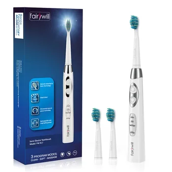

Electric Toothbrush Rechargeable Clean Sonic Toothbrush 3 Optional Modes Waterproof 3 Replacement Head with Smart Timer