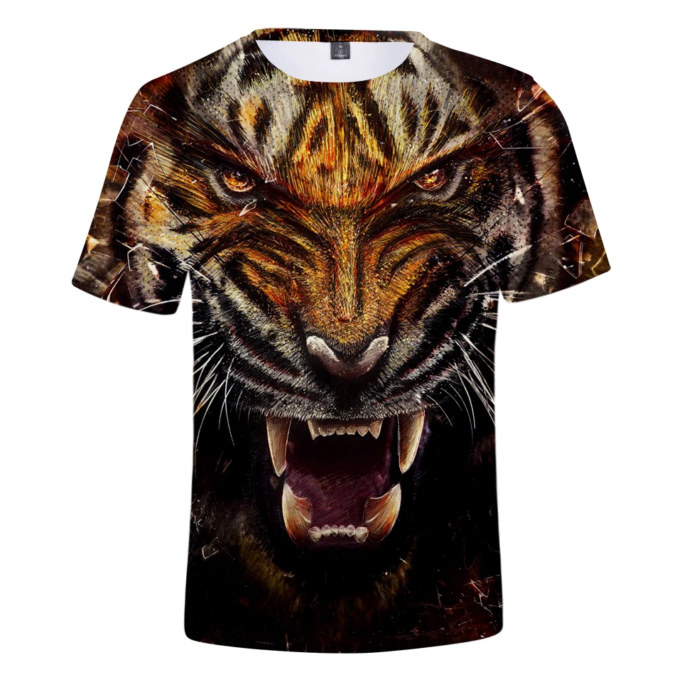 New Tiger T shirt Animal Tshirt Streetwear 3d Tshirt Men Clothes Short