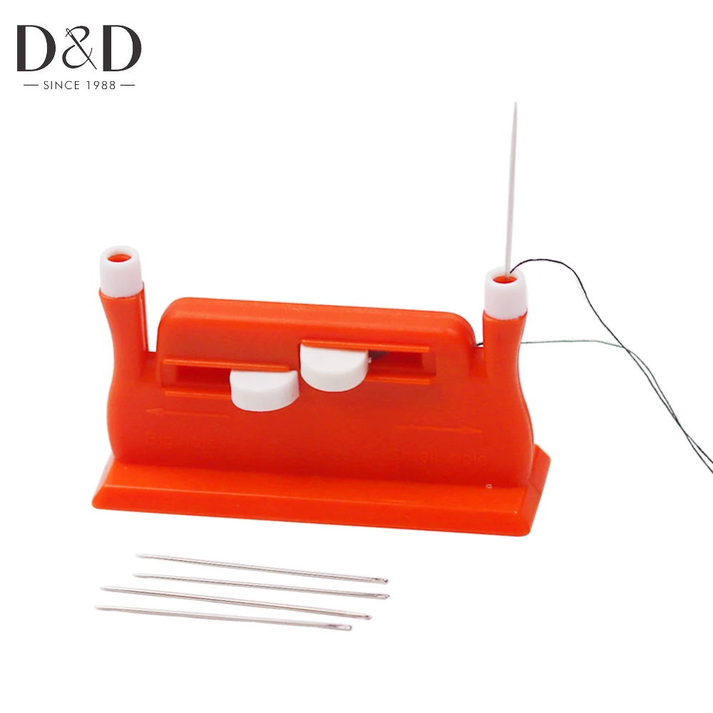 

D&D New Red Automatic Needle Threader Easy Helpful Elderly Guide Tool DIY Stitch Insert Craft Sewing Tool With 5 Needles