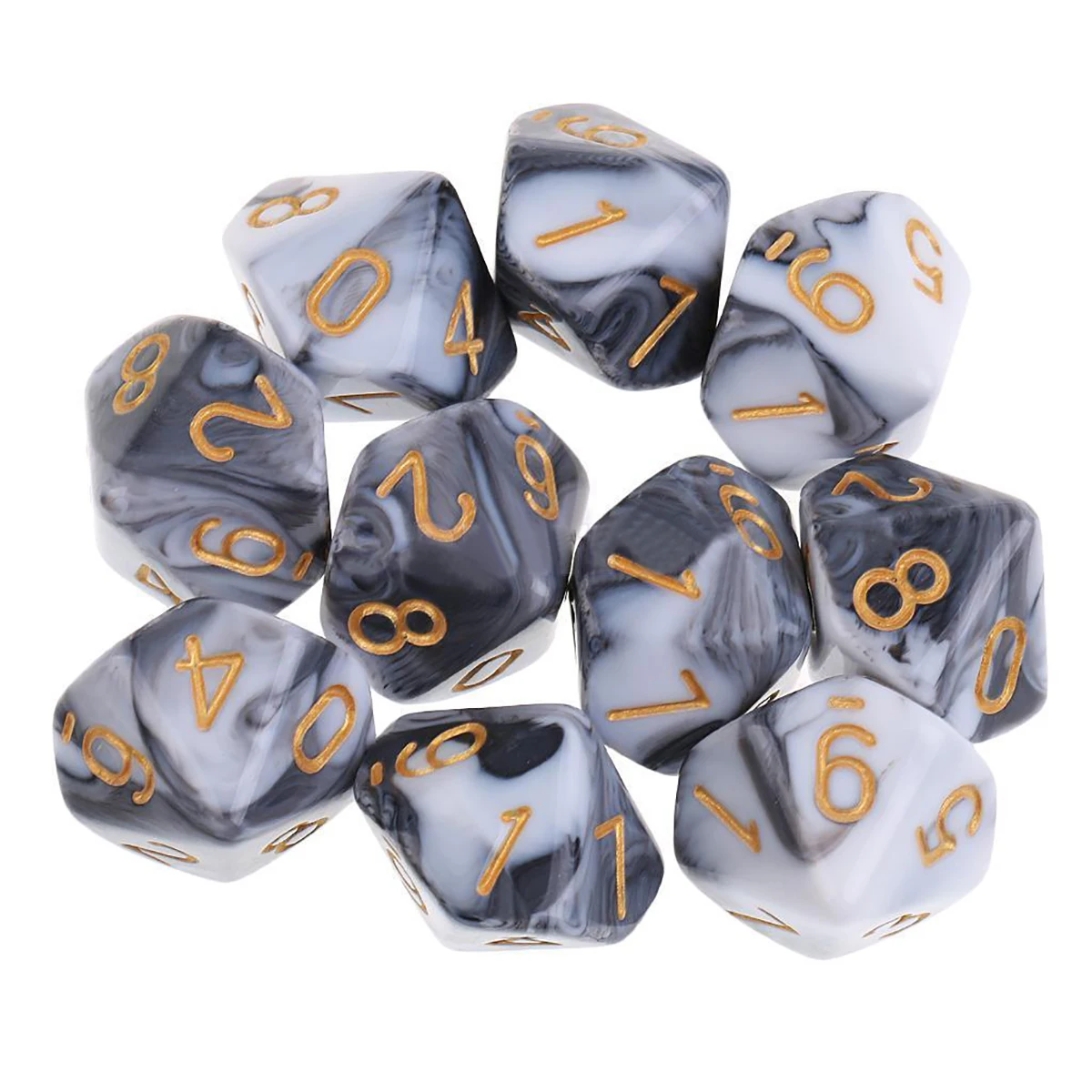 10PCS D10 10 Sided Dice Set Polyhedral Dice For Dungeons and Dragons Funny Desktop Table Games Poker Bar Outdoor Tools