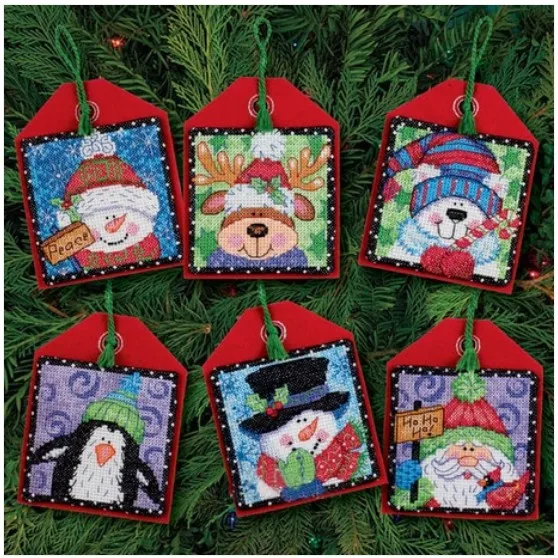 cs-2178 Cross Stitch Kit Christmas Pals Ornaments Ornament Snowman Santa Deer dim 8842 70-8842