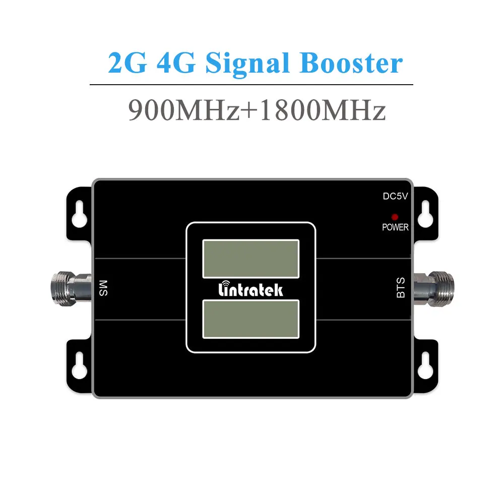 Lintratek Усилитель 2G 4G двухдиапазонный усилитель сигнала ЖК GSM 900 МГц + LTE 1800