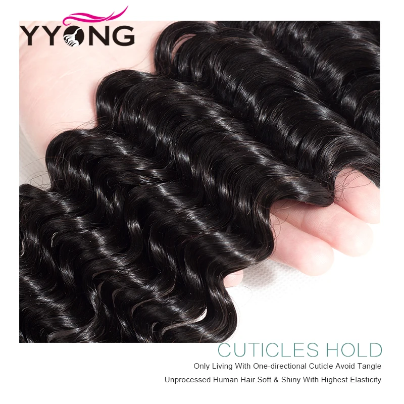 Yyong Hair Brazilian Deep Wave Human Hair 3 Bundles With 4*4 Free Part Lace Closure Deep Wave Bundles With Closure Remy Hair Yyong Hair Brazilian Deep Wave Human Hair 3 Bundles With 4*4 Free Part Lace Closure Deep Wave Bundles With Closure Remy Hair