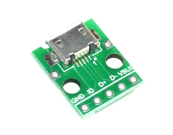 

MICRO USB transformed into DIP, female seat B type, patch turn into DIP transfer board welded female seat