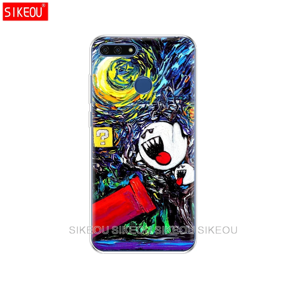 Силиконовый чехол для телефона Huawei Honor 7A PRO 7C Y5 Y6 Y7 Y9 2017 2018 Prime Van Gogh Starry Night|Бамперы| |