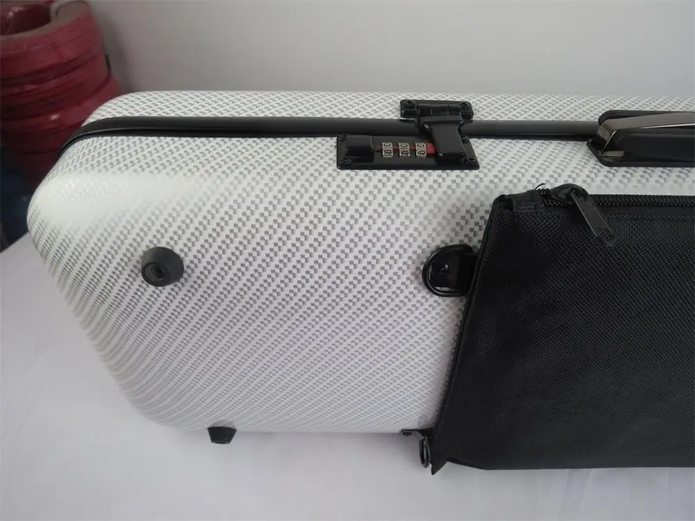 

white StrongCarbon fiber violin case 4/4 with music bag coded lock