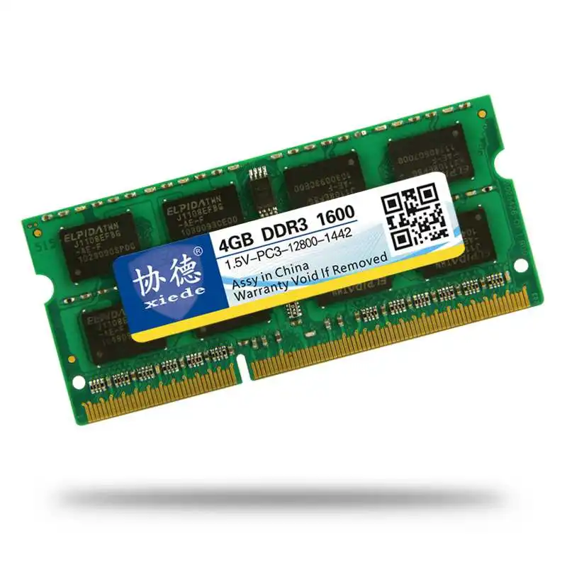 Модуль оперативной памяти ноутбука Xiede Ddr3 1600 Pc3-12800 204Pin Dimm 1600Mhz для ноутбуков