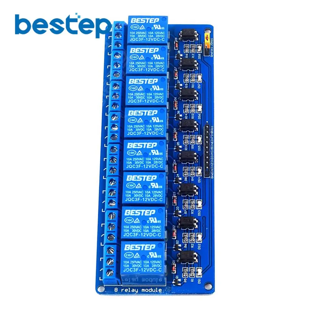 

12V 8 Channel Relay Module Control 12V Low level Trigger Optocoupler Isolation 8 Way 8Channel Relay Module