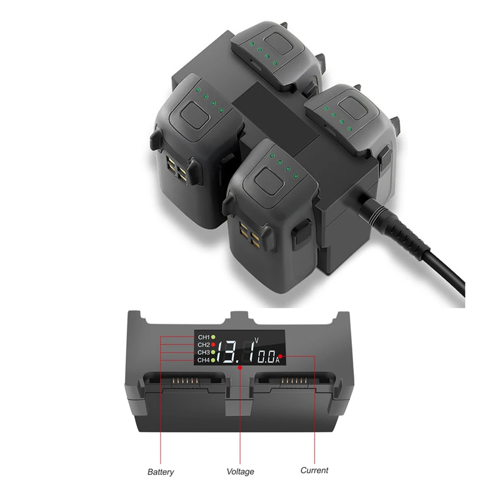 4 in1 Charging Hub AC Fast Charger For DJI Spark Drone Intelligent Flight Battery Smart Manager Charger US EU UK AU Plug цена 4 in1 Charging Hub AC Fast Charger For DJI Spark Drone Intelligent Flight Battery Smart Manager Charger US EU UK AU Plug цены онлайн
