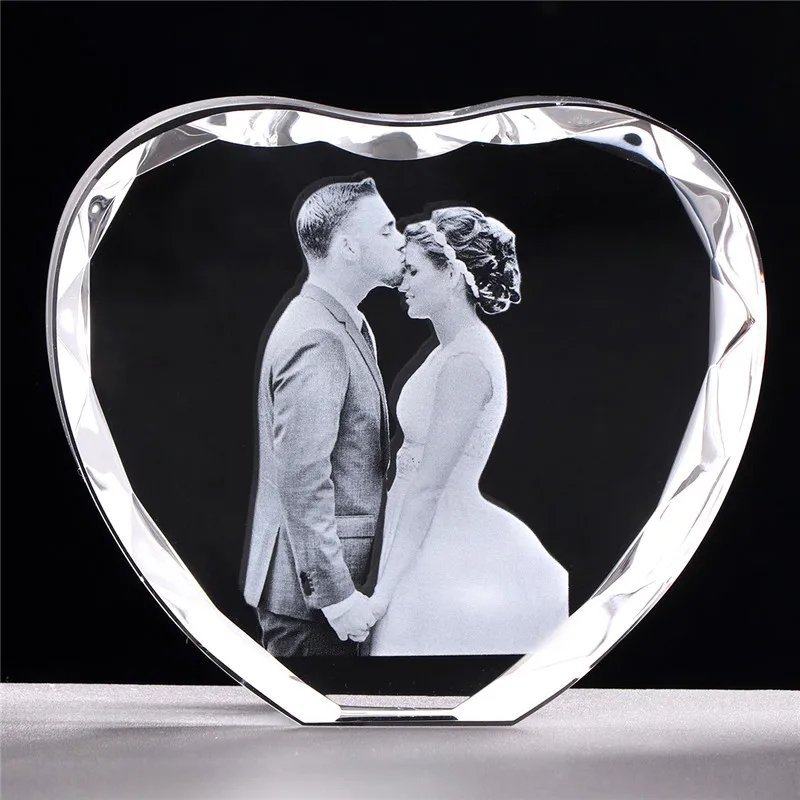 

Photo Custom Heart Shape Photo Frame Laser Engraved Pictures Personalized Photo Album Souvenir Gift Wedding Gift Valentine's Day