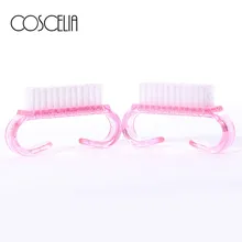 2 шт для дизайна ногтей, пластиковая щетка для чистки ногтей, для ухода за ногтями, для удаления пыли, ручка, щетка для очистки, инструмент для маникюра, педикюра