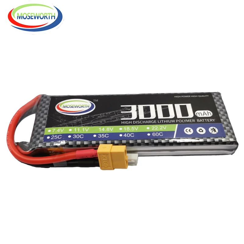 2S RC игрушки LiPo батарея 7 4 в 3000 мАч 25C для радиоуправляемого самолета вертолета