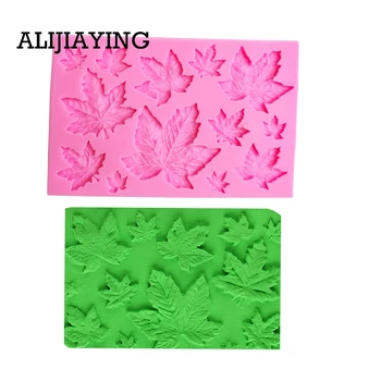 

M0973 1Pcs Maple leaf Silicone Mold,Leaves Sugarcraft Cake Decorating Tools,Fondant Chocolate Molds Cake Border Mould