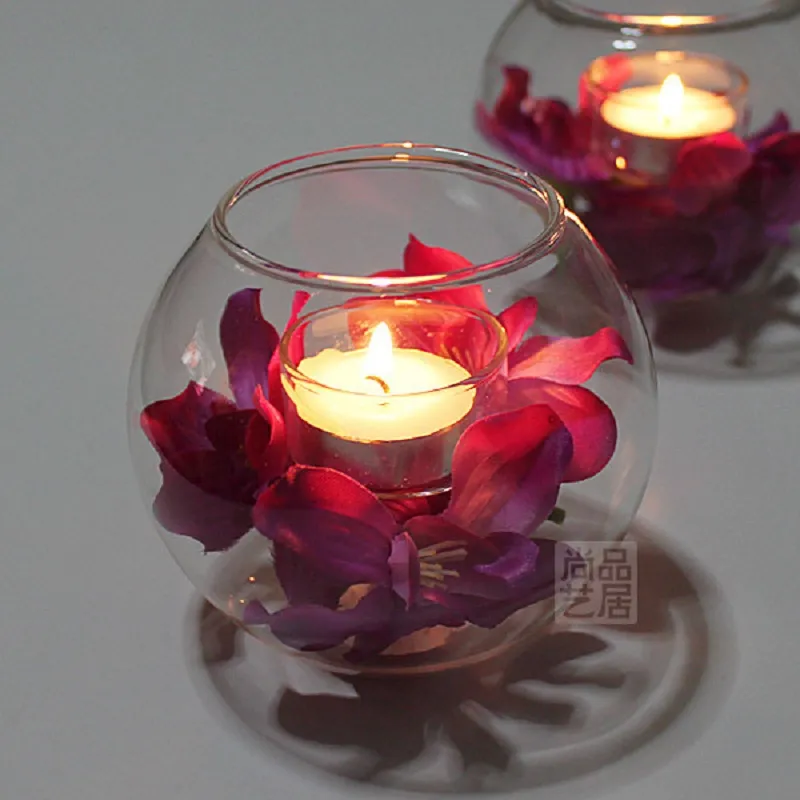 O.RoseLif Jenama 1 X Crystal Glass Candlestick Hiasan perkahwinan perkahwinan Hanging Candle Holders Romantic Dinner Christmas