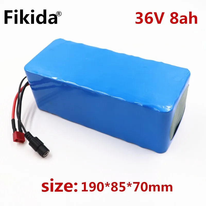 

2018 Fikida 36V 8ah 500W 18650 lithium battery 36V 8AH Electric bike battery with PVC case for electric bicycle 42V 2A charger