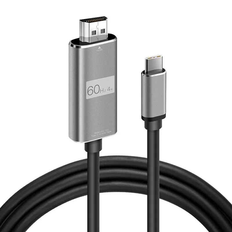 

1.8m USB Cable Type-C 3.1 to HDMI Cable 60Hz Aluminum Alloy USB Charger Cable For Huawei P20 P10 P9
