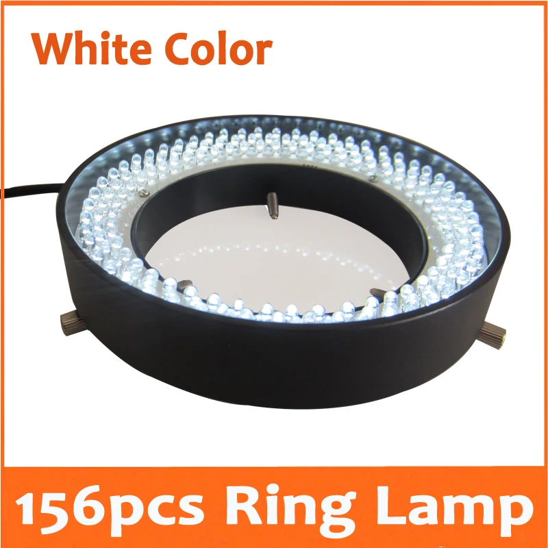 

White Light- 156pcs LED Lamps Adjustable Stereo Biological Microscope Ring Lamp Input Power 8W 90V-264V with 81mm Inner Diameter