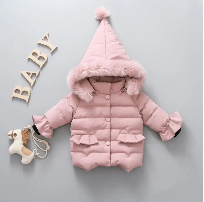 

2018 New Years' Children Coat Baby Girls winter Coats long sleeve coat girl's warm Baby jacket Winter Outerwear cartoon fleece