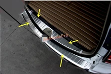 Outer +Inner Rear Bumper Protector Plate Guard Threshold Cover Trim For Mitsubishi Montero / Pajero Sport 2009-2015