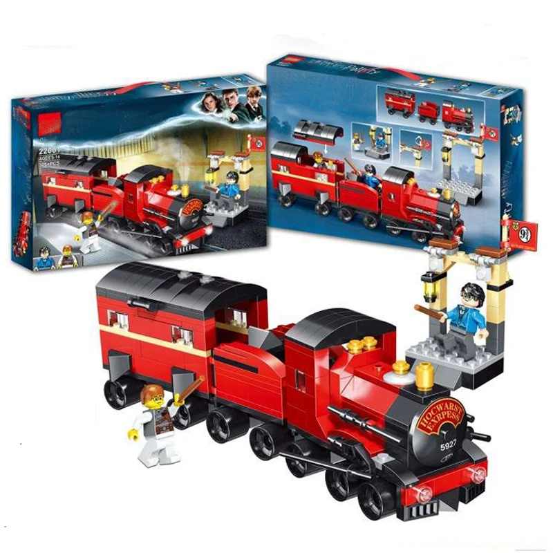 

New Harri Potter Series 375pcs Hogwarts Express Train Building Blocks Set Bricks Toys For Children Compatible LegoINGlys 75955