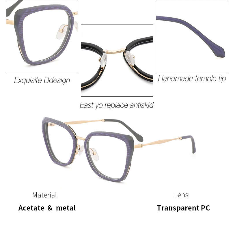 Acetate Women Eyeglasses Frame Fashion Sexy Spectacles Computer and Reading Optical Glasses Frame for Women Eyewear#9008 Acetate Women Eyeglasses Frame Fashion Sexy Spectacles Computer and Reading Optical Glasses Frame for Women Eyewear#9008