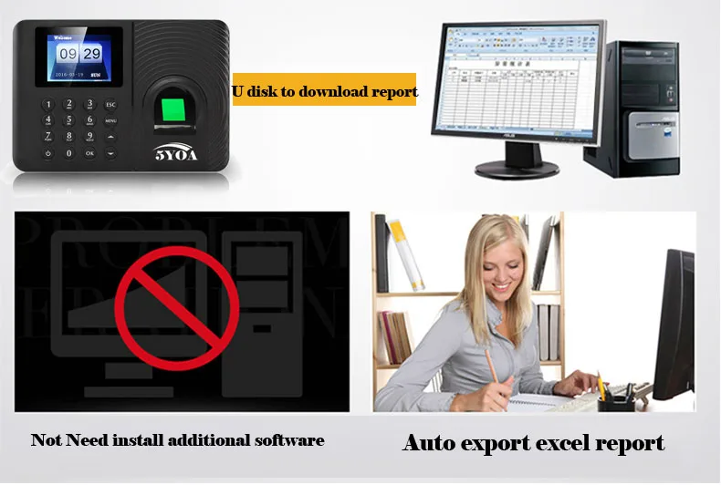 best smart locks for home A10 Biometric Fingerprint Time Attendance System Clock Recorder Employee Recognition Recording Device Electronic Machine badge reader