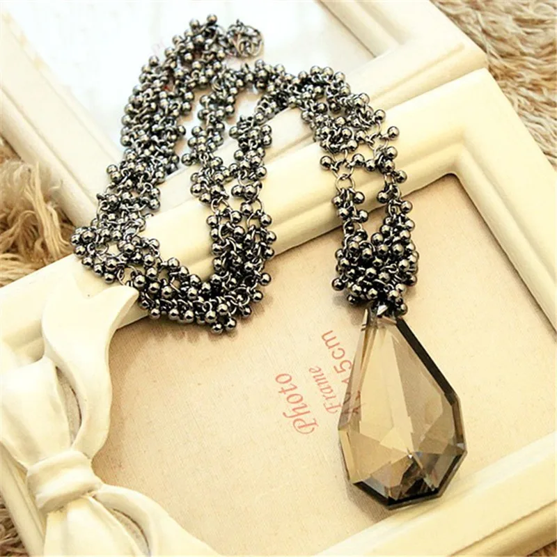 Clásico colgante de collar de perlas exquisito moldeado cadenas grandes cristal colgante collares largos para mujeres de de moda|necklace l|necklace pearlnecklace green -