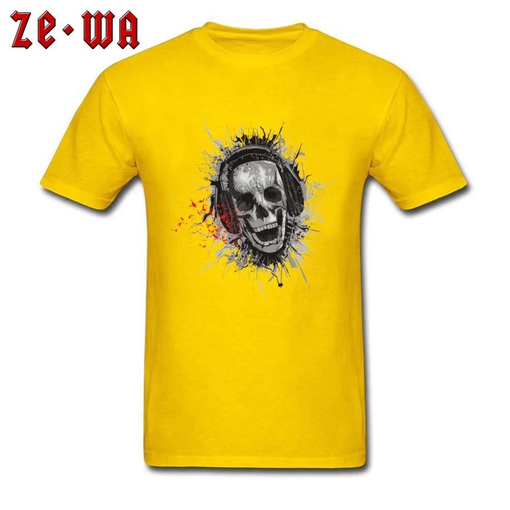 death music Fashionable Short Sleeve Classic T Shirt All Cotton O-Neck Mens Tops Shirt Printed On Tee-Shirts Labor Day death music yellow