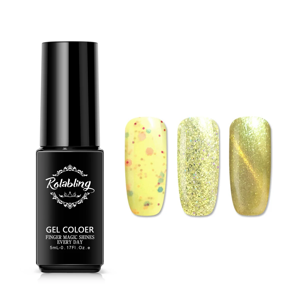 

Rolabling 3pcs Functional Nail Gel Polish Set UV Gel Lacquer Varnish Nail Art Gel Nail Polish Cat Eye Cheese Platinum Neon Glue